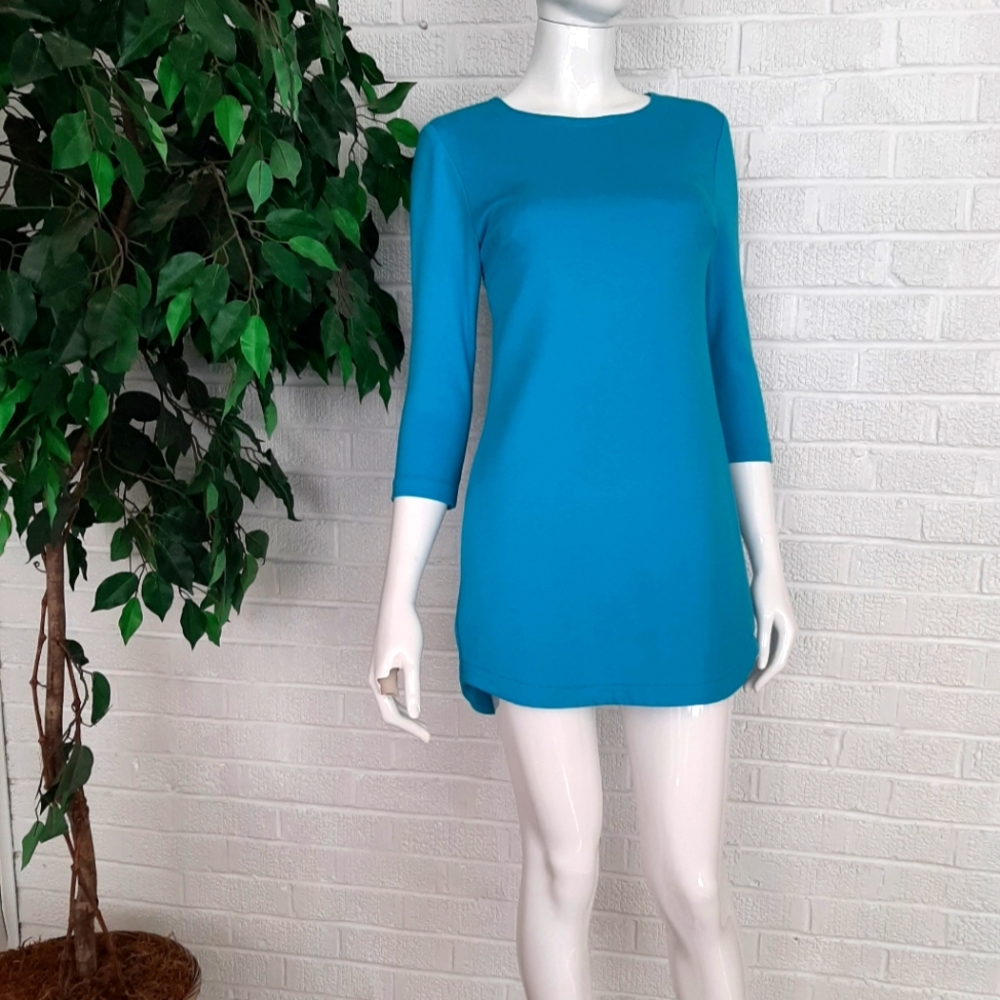 Trina Turk aqua blue mini dress.